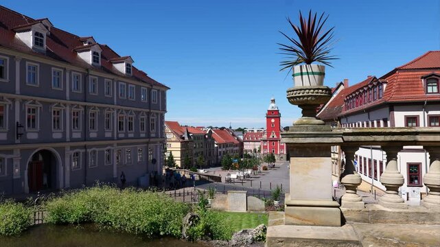 View to he town hall of Gotha on a sunny day in summer