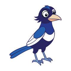 Cartoon magpie vector illustration