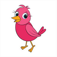 A funny yellow cartoon chick, a baby bird animal illustration with a cute beak and feather, isolated for Easter fun