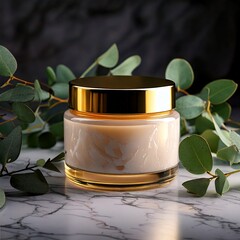 Premium Body Cream Jar on Marble - Spa Quality (8K Ultra HD) | Perfect for Skincare Brands & Instagram Ads