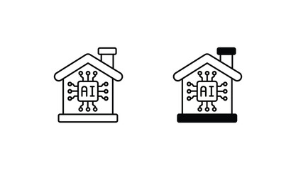 Ai Home icon design with white background stock illustration