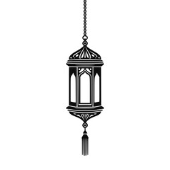 Decorative lantern design in black and white styles  