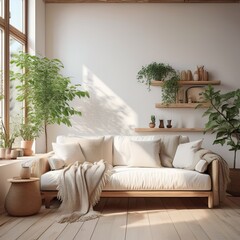 Naklejka premium Skandinavische Ruhe im Wohnzimmer