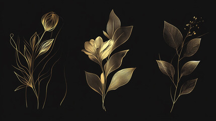 luxury gold lotus wallpaper vector with elegant line art texture for yoga studio invites packaging and decor
