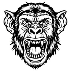 Fototapeta premium chimpanzee line art