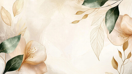 spring floral watercolor vector background featuring hand painted flowers leaves and plants ideal for fabric and print design