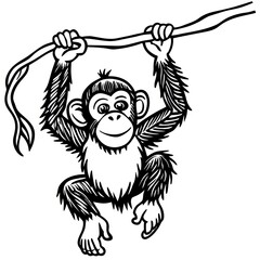 Obraz premium chimpanzee line art