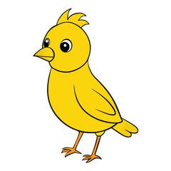 A cute yellow cartoon chick, a small baby bird and poultry animal, hatched from an egg on a spring farm, is a funny vector illustration, isolated as a character with a beak, like a young hen or duck 