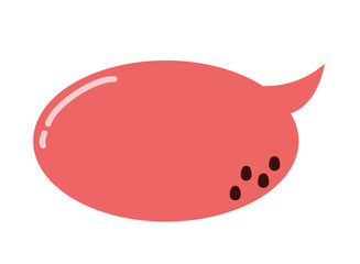 Watermelon speech bubble balloon, Red fun text box vector image, chat, doodle message, communication icon, minimal message dialog