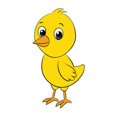  Cartoon yellow warbler vector illustration