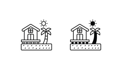 Resort icon design with white background stock illustration