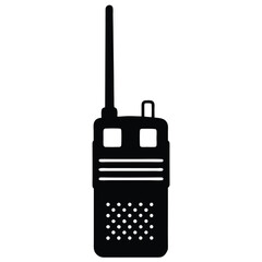 isolated Black military walkie talkie on white background