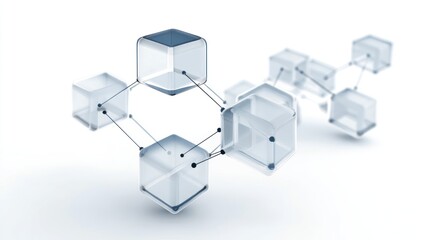 Abstract network of interconnected cubes