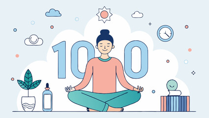 Achieving one hundred days of mindfulness meditation practice illustration