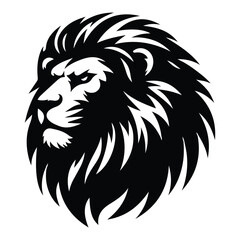 Black and White Tribal Style Lion Animal Logo