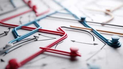 Abstract network of interconnected paths