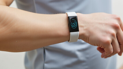 Fototapeta premium Health Gadget: Wearable Activity Tracker in Action