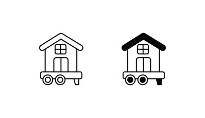 Mobile Home icon design with white background stock illustration