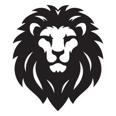Obraz premium Black and White Tribal Style Lion Animal Logo
