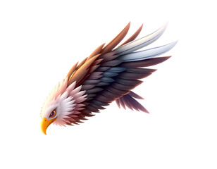 Obraz premium Realistic 3D Cartoon Eagle in Flight