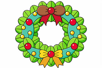 Christmas wreath vector illustration