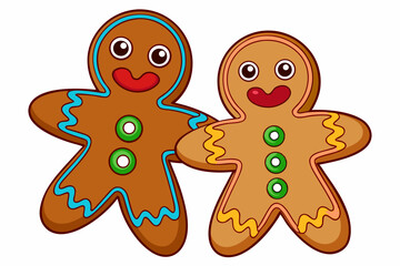 gingerbread cookies isolated on white