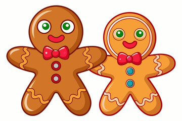gingerbread cookies isolated on white