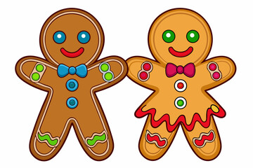 gingerbread cookies isolated on white
