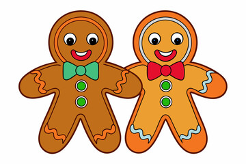gingerbread cookies isolated on white
