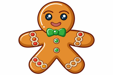 gingerbread cookies isolated on white