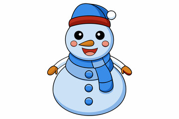 snowman with blue hat