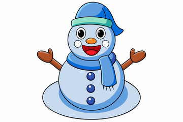 snowman with blue hat