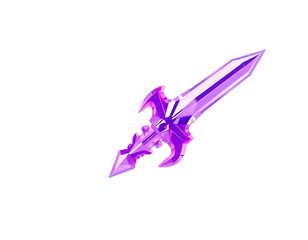 A Purple Crystal Sword - Fantasy Weapon in 3D Render