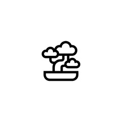 Bonsai tree icon flat vector design
