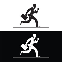 Man running silhouette vector illustration.