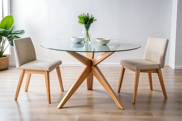 Minimal Round Dining Table Setting
