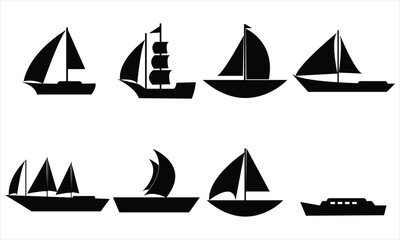 set of sailing boats