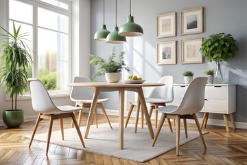 Scandinavian Style Chairs and Table