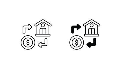 Exchange Property icon design with white background stock illustration