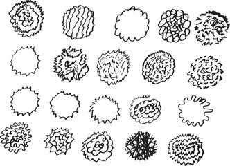 Hand drawn sketch doodle style arrow, star with marker stroke pencil highlight. Cute handwritten crown, star line brush art design. Vector illustration