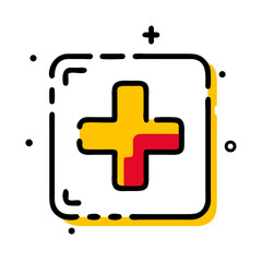 Obraz premium medical cross symbol, healthcare icon, vibrant colors, health concept