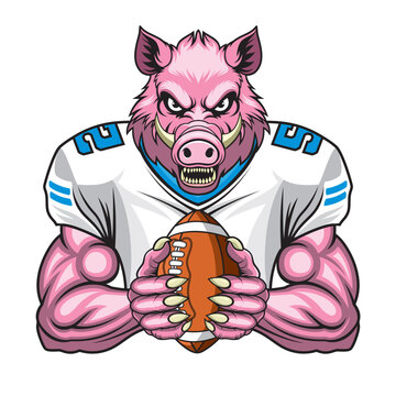recommend clip art: american football mascot vector illustration wildboar sport design