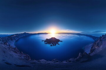Crater Lake Sunrise Panorama