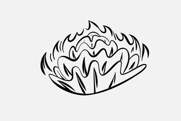 Outline Flame Hand Drawn Vector Image