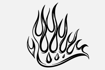 Outline Flame Hand Drawn Vector Image