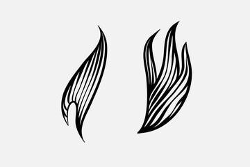 Outline Flame Hand Drawn Vector Image