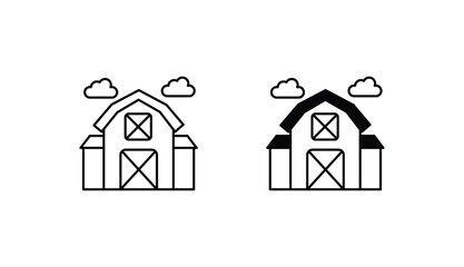 Farm House icon design with white background stock illustration