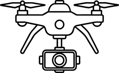 professional drone camera line art