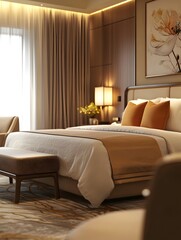Luxurious hotel room interior design