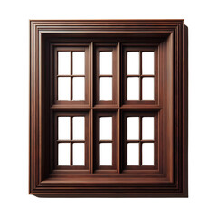 Obraz premium Isolated Wooden Window Frame on Transparent Background PNG Cutout
